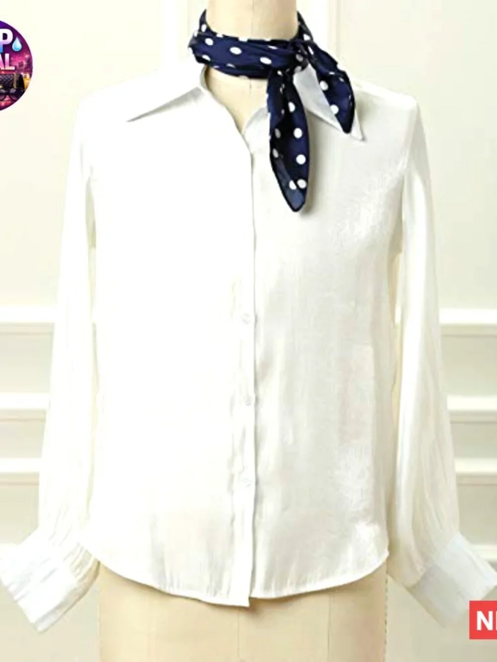 Polyester Polka Dot Square Scarf Kerchief Headband Accessory